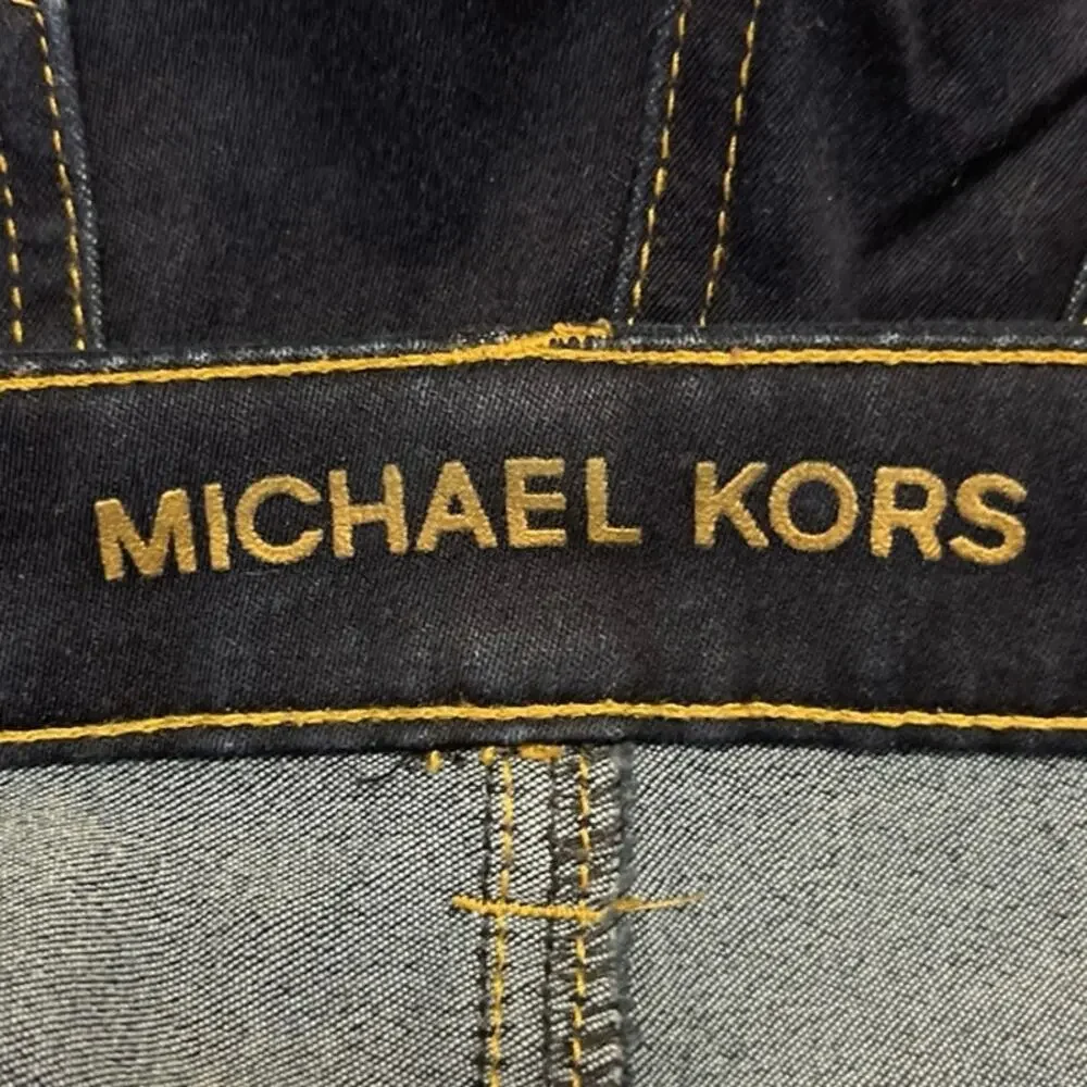 Michael Kors Women's Blue Dark Wash Mid Rise Skinny Jegging Denim Jeans Size 6